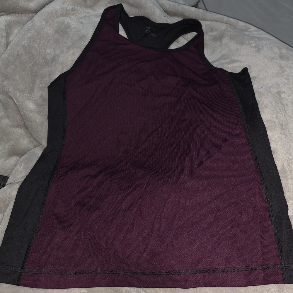 Zella Black and Dark Purple Tank Top
